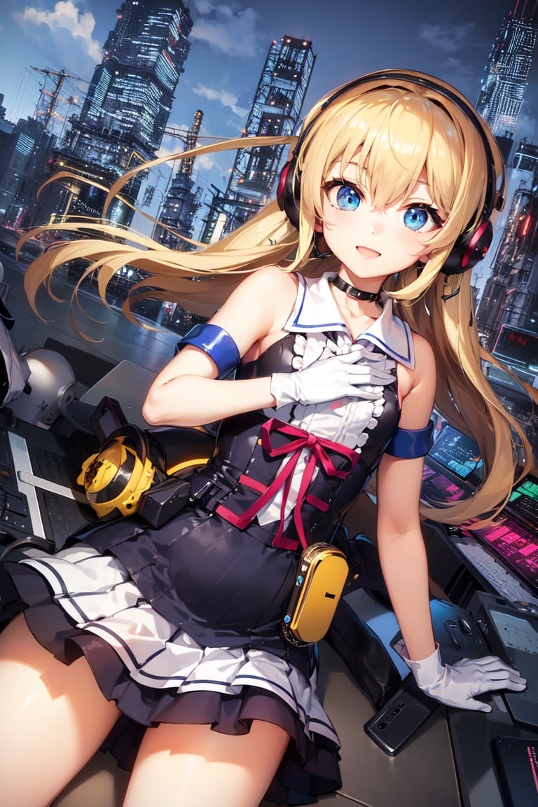 Image of (plastics dress)+++++, (hetero couple, gentle man)+++, (middle breast)+, (cyborg mecha girl, impossible clothes)++, (stylish angle)++++, (necktie)+++, jitome, (typography industrial Design headphone)++++, (future (computer)+++ cityscape)+++, (cute loli)++, (cropped bangs)---, (braided bun)--, (drill hair)--, (lower bobbed hair)++, braid, (Twin tail)+++, (pony tale)+, (look at viewer)+++, (open mouth smile)+++, ((((((((in heat, wide eyes, blush))))))))), (detached sleevs, very wide sleeves)++++++, (mecha school uniform)+, (blue mecha corset miniskirt)++++++, (((((((((erectile bare nipples)+++, (nsfw)+)))))))), (1 cyborg android middle chest loli)++++, (masterpiece, (excellent finely detailed, best quality), ultra-detailed), (stylish angle)+, (gleaming skin)+++++, glow eye, (eyes highlight)++++, tsurime, ((((choker)))), (black gloves, slobber, material texture), (beautiful light effect)+++++, (beautiful scene)++++++,