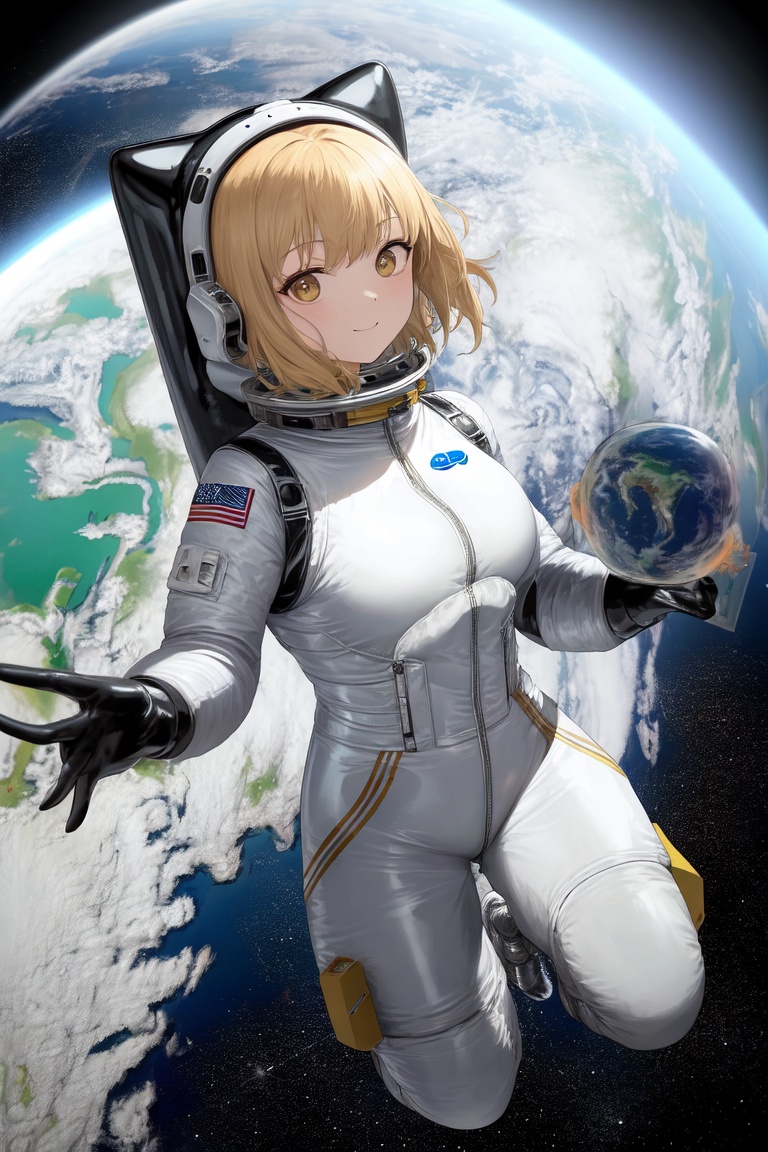 anime astronaut, puzzle planet background | Wallpapers.ai