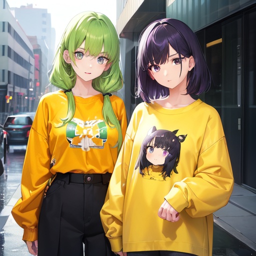 Just two girls walking together on a rainy day