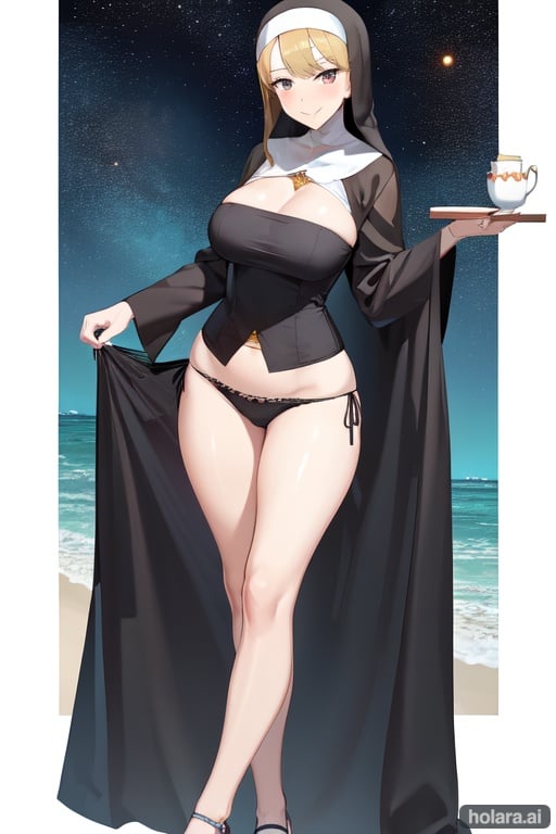 Image of Mature nun, flirty nun, seductive, seductive smile, +++, 