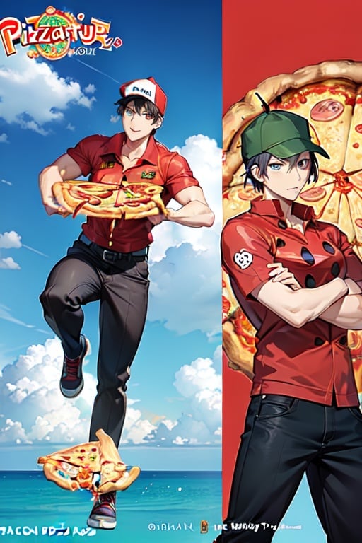 Image of (Manga cover)++, Title Logo, (The Time-Traveling Pizza Delivery Guy)++