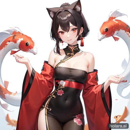 Image of koi, chinese clothes, choker