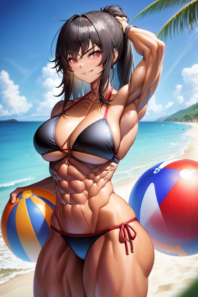Muscle Girl at the beach