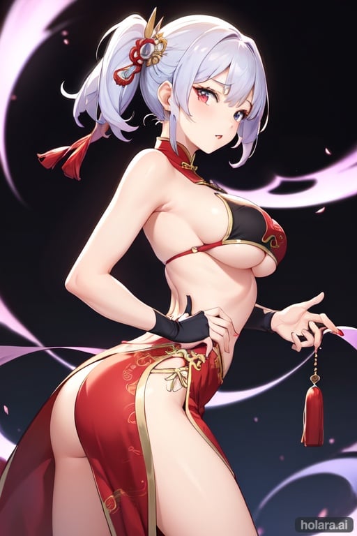 sideboobs, chinese clothes, side boobs, pelvic curtains, side slit, hip vent,tight skin
