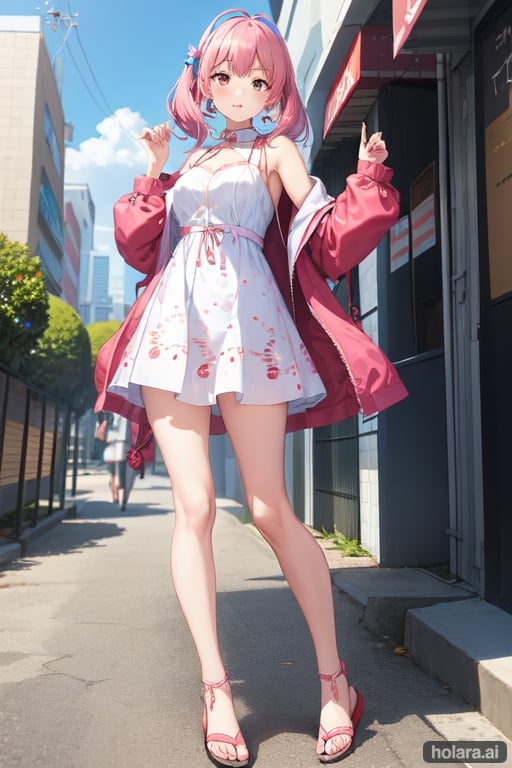 Image of (Yume Kawaii patterned Midi Dress:1.3) (fusion of Tulle Skirt and Microfiber Hipster:1.3) (fusion of Shirt Dress and Garnet:1.3) (footwear fusion of Slide Sandals and Suede Lace-Up Booties:1.2) morning coat