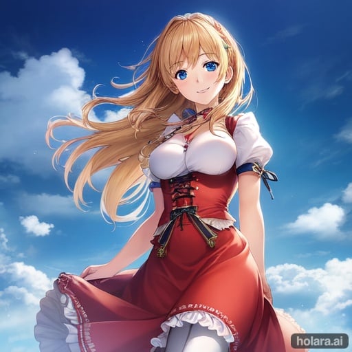 Image of best quality, ultra-detailed, high resolution, extremely detailed cg, anime picture,Super Detailed, 1 Girl, Solo, Dirndl, Highly Detailed Background, Germany, Mature Woman, Beautiful Smile