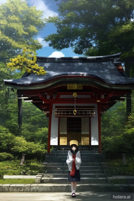 Image of a girl lonely shrine 