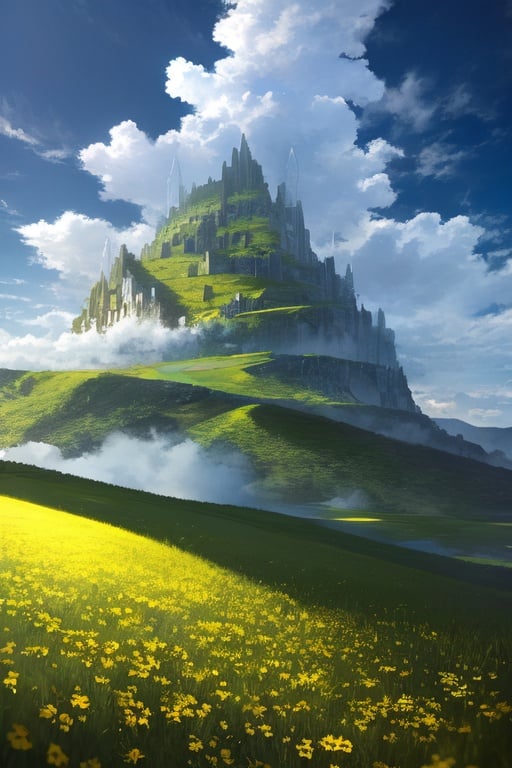 Image of masterpiece, scenery, no humans, field, high quality